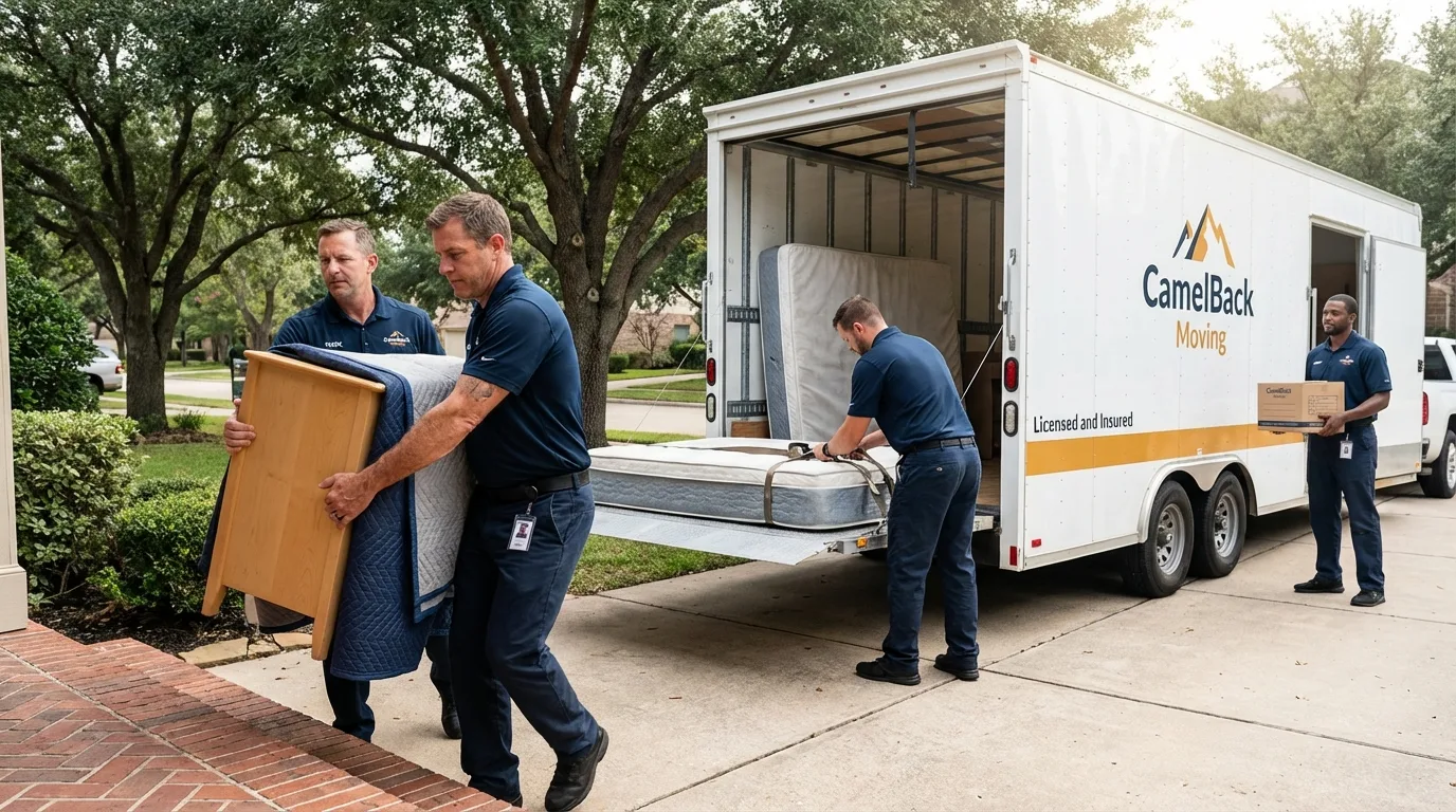 Crew loading residential truck for cross-state move from Helena, MT