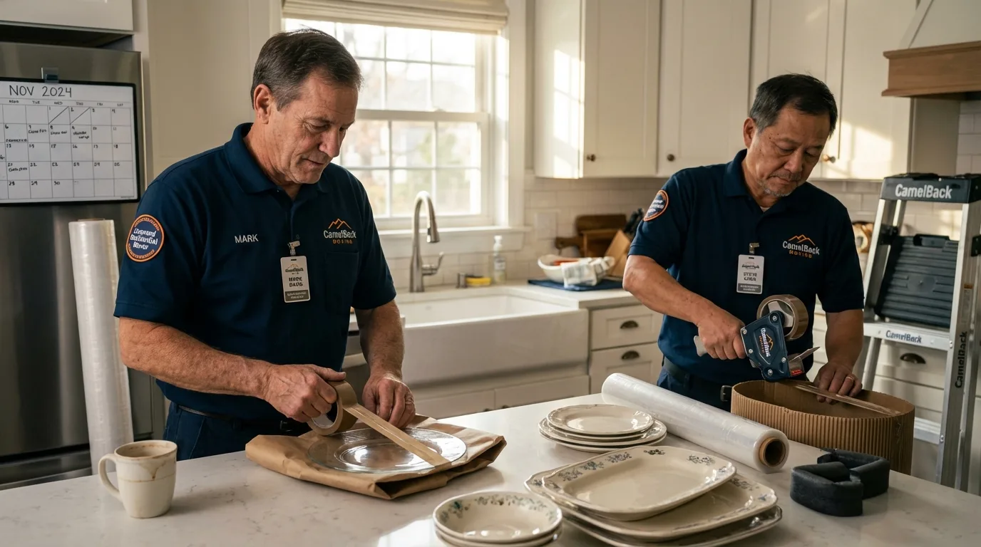 Professional crew packing kitchen dishware in Helena, MT